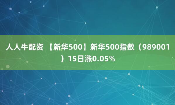 人人牛配资 【新华500】新华500指数（989001）15日涨0.05%