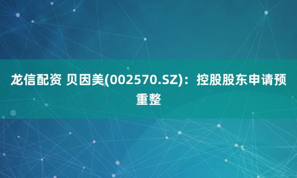 龙信配资 贝因美(002570.SZ)：控股股东申请预重整