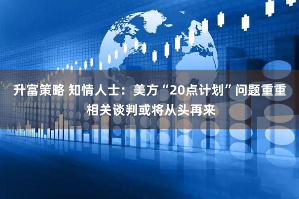 升富策略 知情人士：美方“20点计划”问题重重 相关谈判或将从头再来