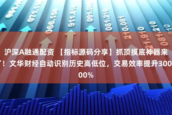 沪深A融通配资 【指标源码分享】抓顶摸底神器来了！文华财经自动识别历史高低位，交易效率提升300%